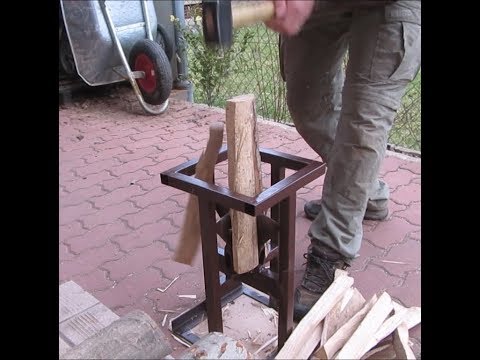 Home made wood splitter with 4 blades