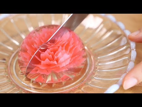 How to make Flower Jelly for Mother&#039;s Day 【Rain Drop Cake】