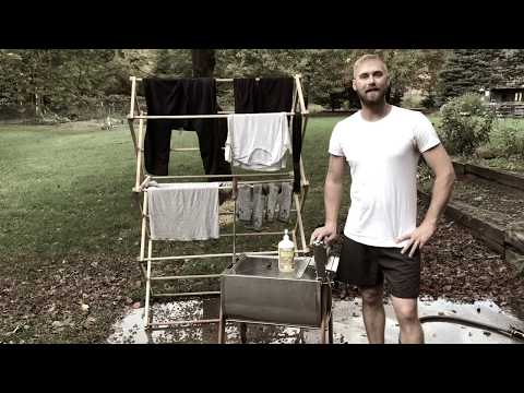 Washing clothes without electricity! Lehman&#039;s washer and wringer set
