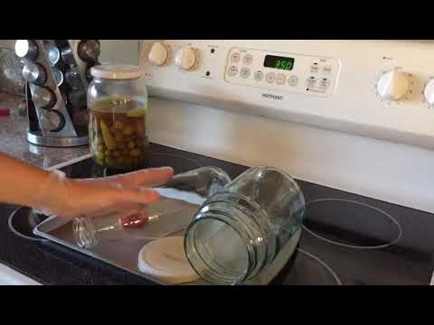 How to sanitize glass jars and bottles using the oven.