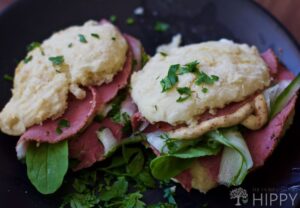 Buttermilk biscuits with beef prosciutto