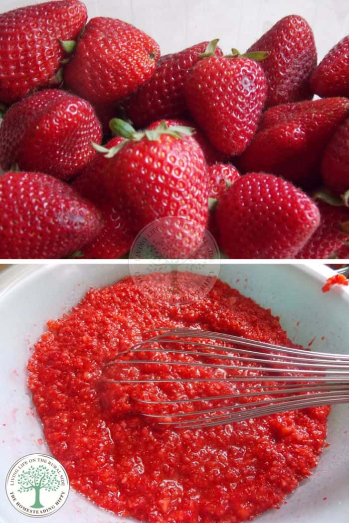making strawberry jam