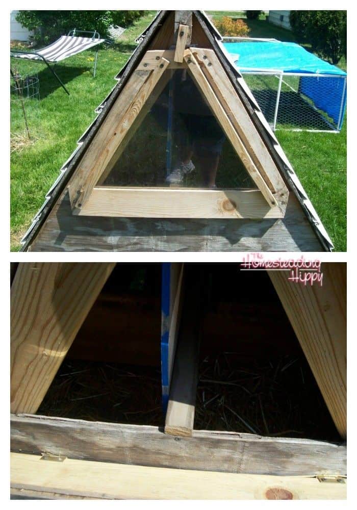 chicken tractor frame and egg doors