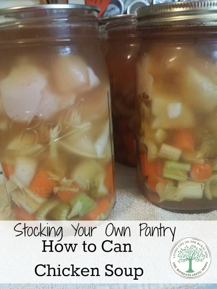 Making and storing your own soup makes meal prep a breeze! Can up some chicken soup today! The HomesteadingHippy #homesteadhippy #fromthefarm #prepared