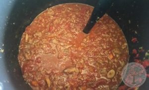 spaghetti sauce cooking