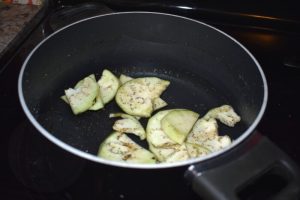 eggplant steaming in pot