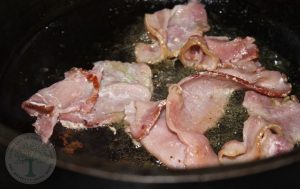 Bacon frying in dutch oven