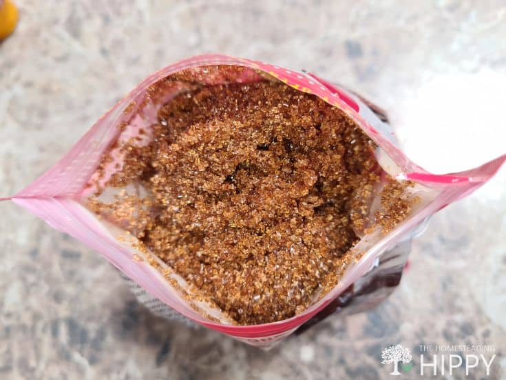 real brown sugar in a resealable Bag