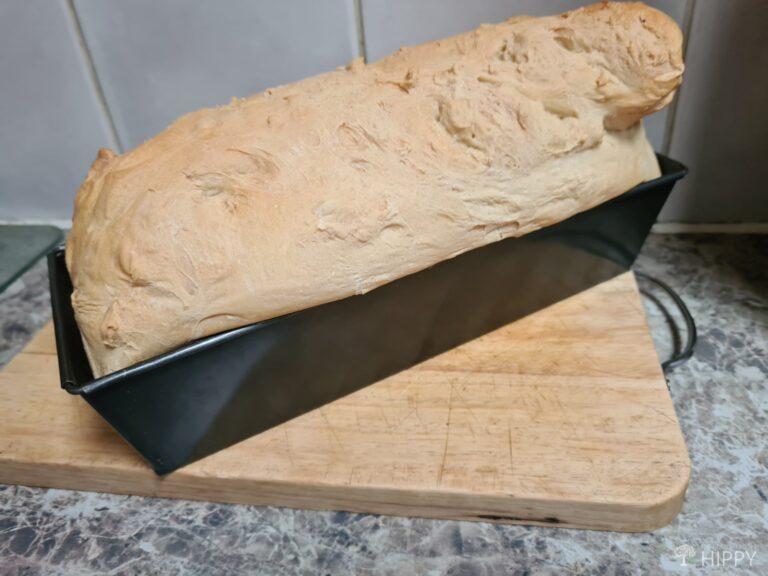 homemade bread in tray