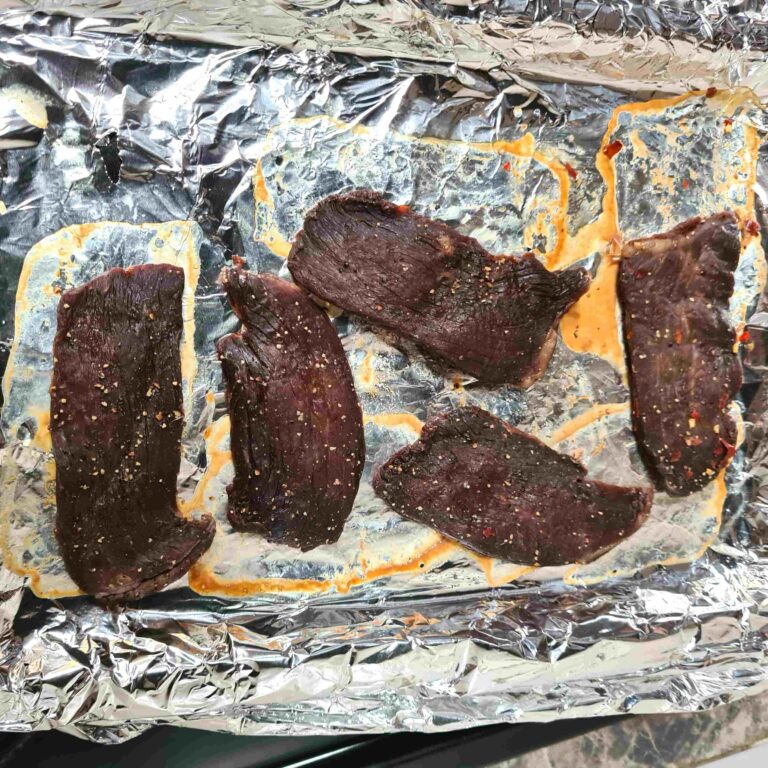 beef jerky cooked in own juice in oven tray