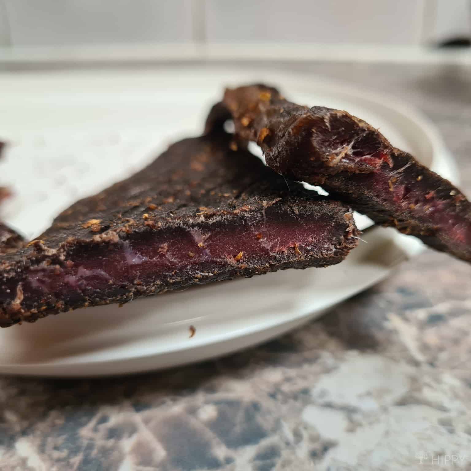 dry beef jerky after 12 hours of oven time