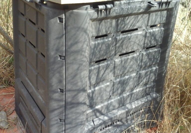grey plastic compost bin