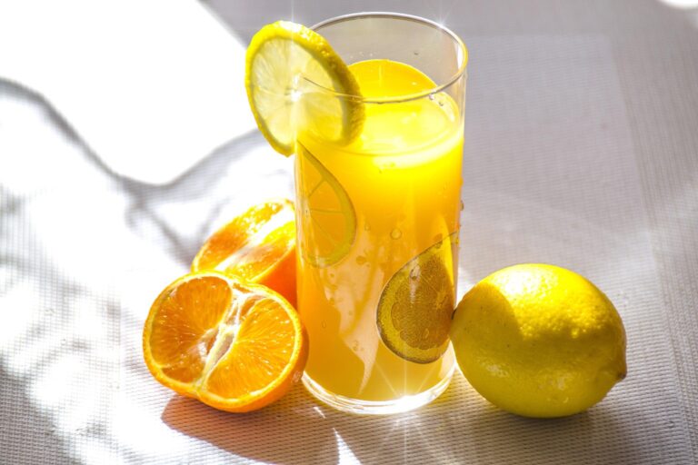 fruit juice in a glass