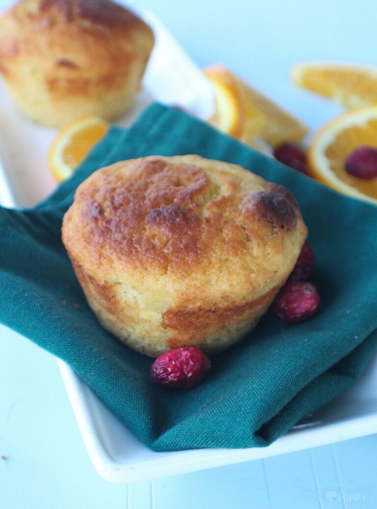 two cranberry orange muffins