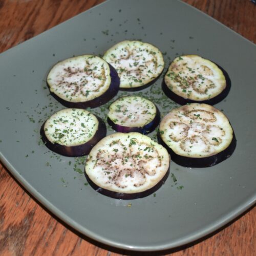 baked eggplant slices on plate