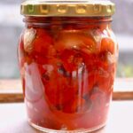 roasted bell peppers in jar