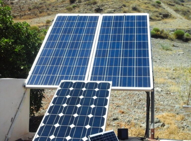 three solar panels
