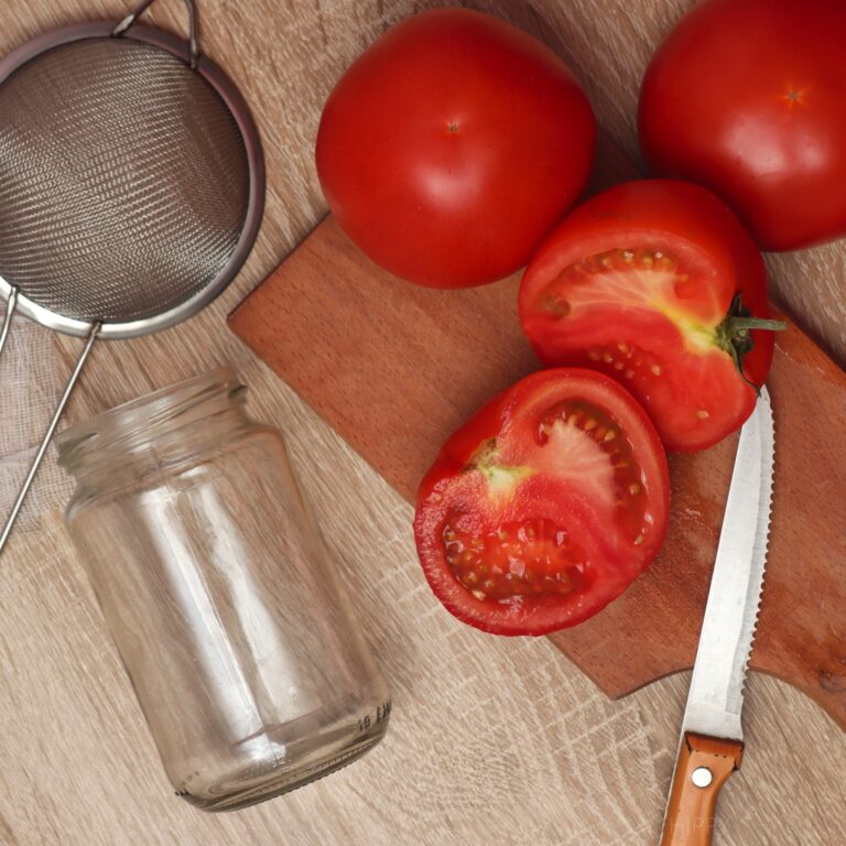 tomatoes and seed-saving equipment