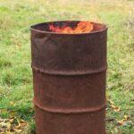 a burning burn barrel