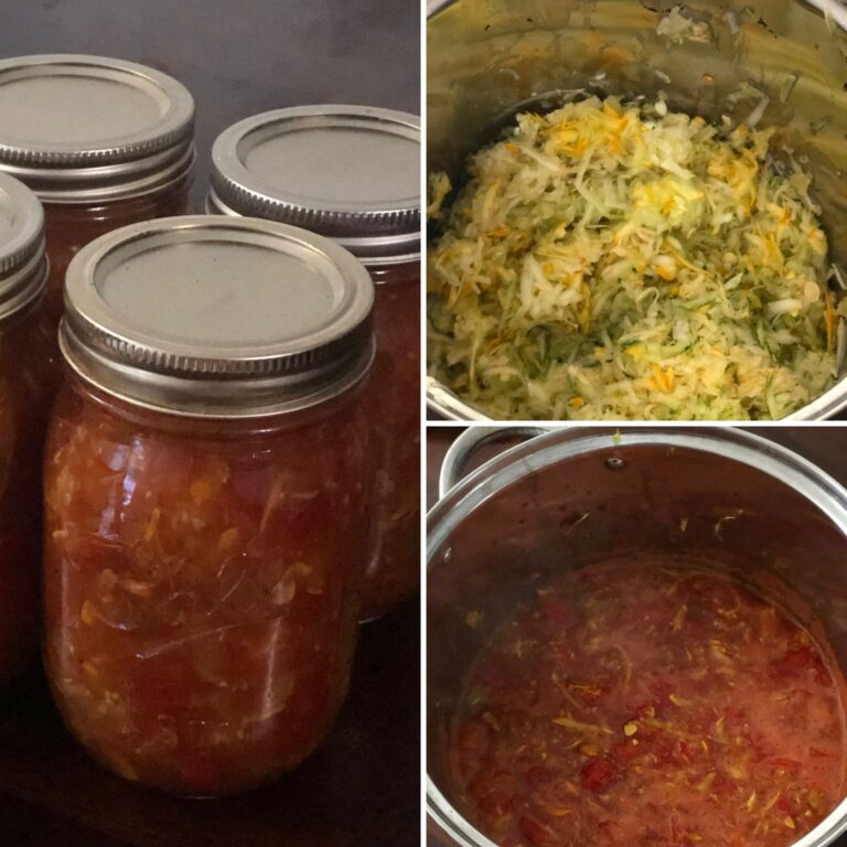 canned zucchini salsa collage