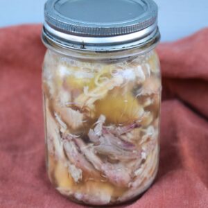 jar of pressure canned chicken