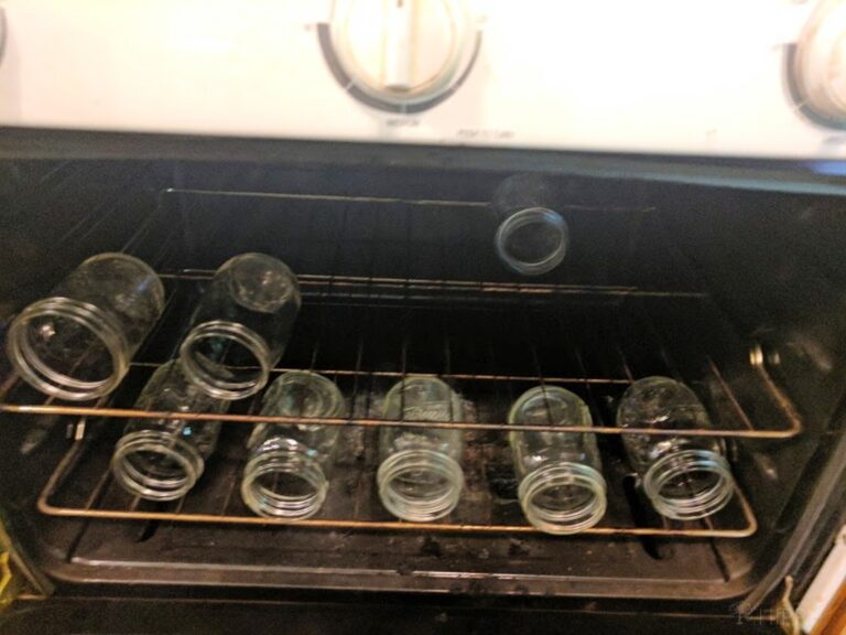 mason jars drying in the oven