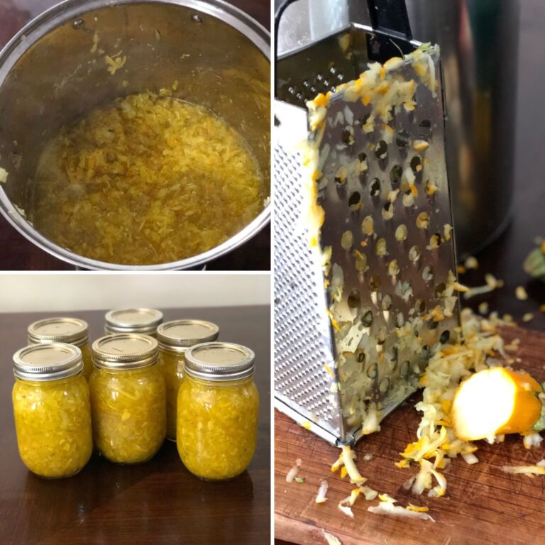 canning zucchini relish collage