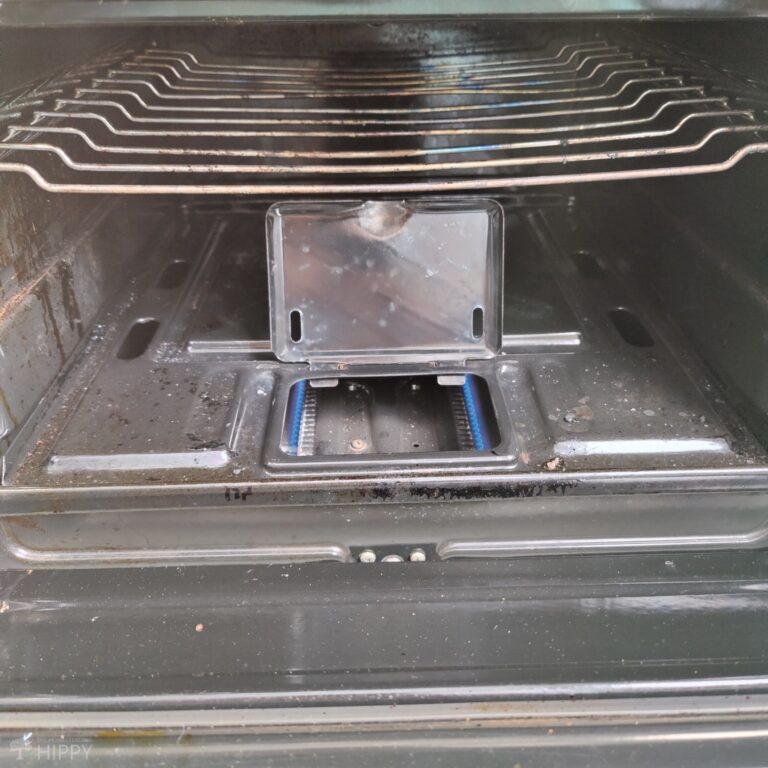 the inside of a gas oven close-up