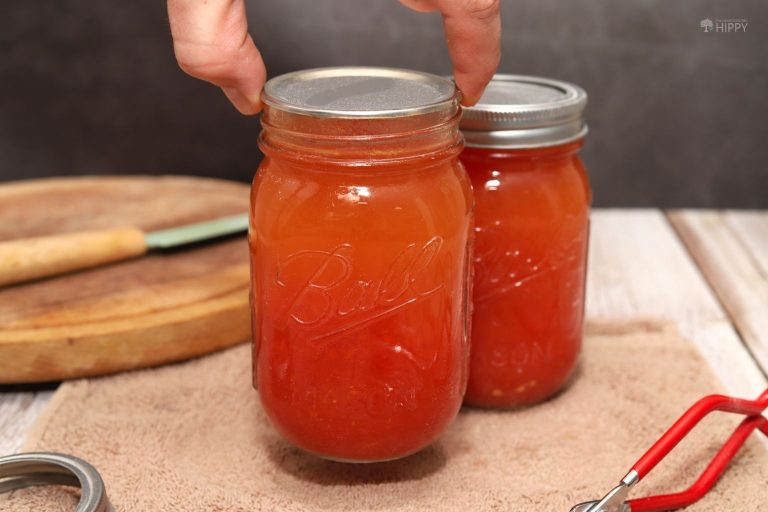 testing tomato juice jar seal
