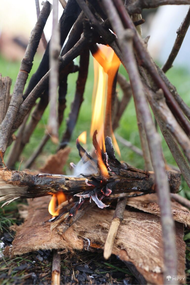 burning feather stick