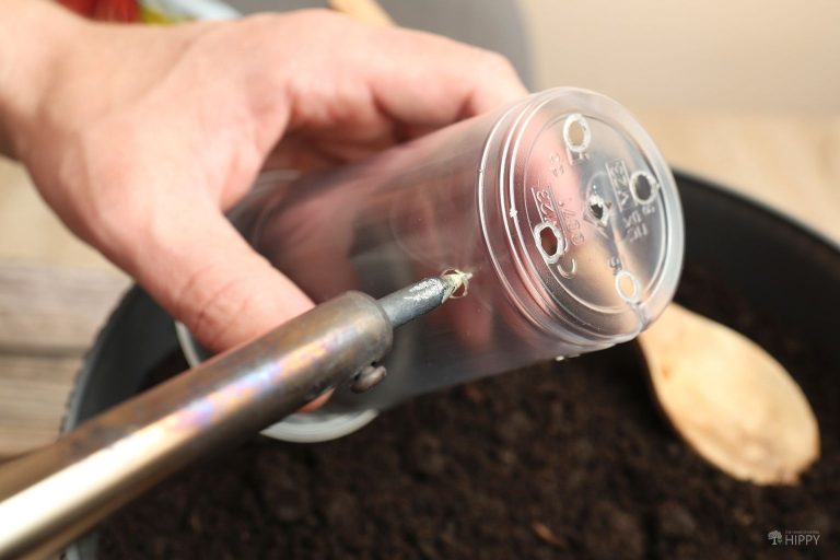 drilling side hole in plastic cup