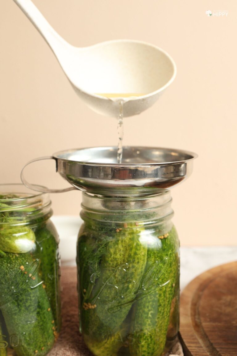 adding brine to canning jars