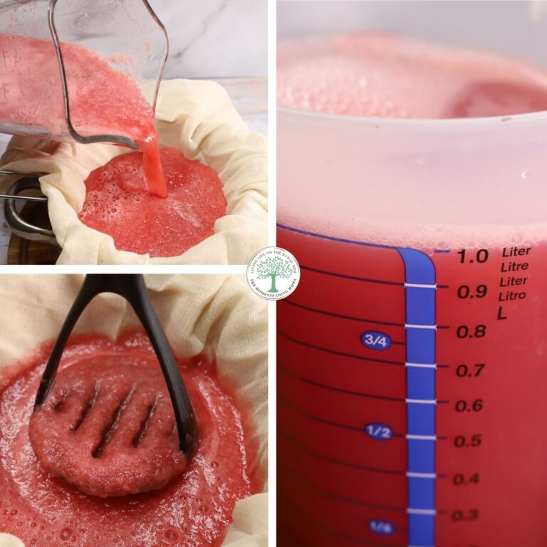 mashing blended watermelon